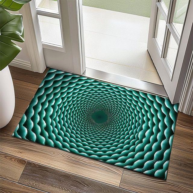 

Neon Grid Printed Carpet Vibrant Geometric Printed Doormat Living Room Bedroom Entrance Decoration Floor Mat 40cm x 60cm