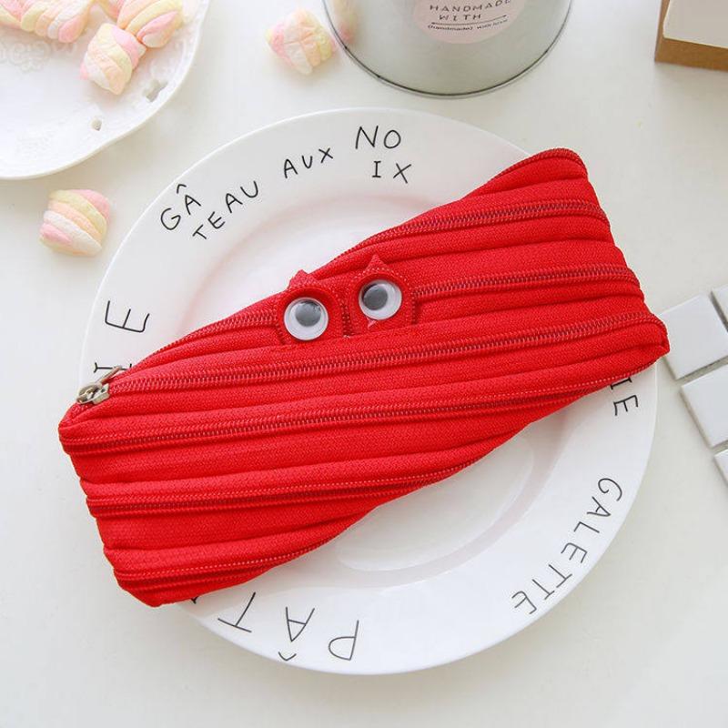Ins Style Zipper Monster Pencil Case For School Students