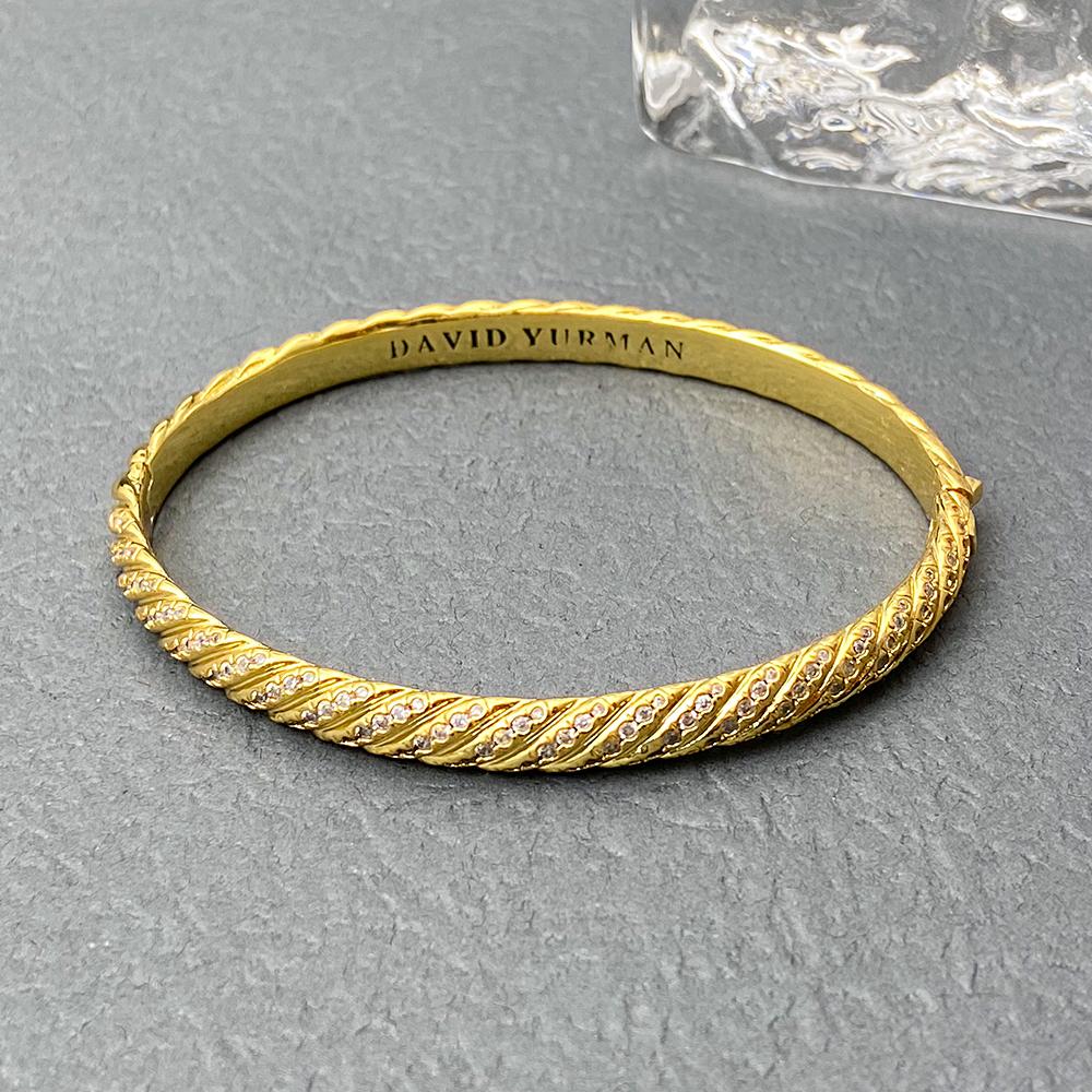 David s Silver-plated Circle Bracelet with Crystal Inlay Bracelet High Quality Fashion Jewelry Wholesale золотой