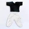 niannyyhouse OB11 Size Obitsu Doll 11cm Body Pants Plain Doll BJD Doll Clothes T-Shirt + 2-Piece Set, T-Shirt, Clothes, Overalls, 1/12 (Black + White)