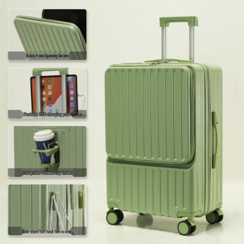 Traveler Multi-functional Front-Opening Hardside Luggage 24 Inch