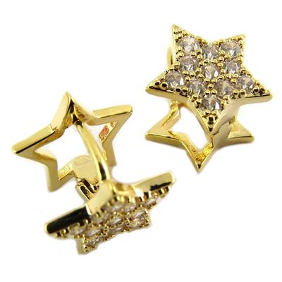 [P7372] - Designer-Ohrringe 'Ein Stern ist geboren' goldweiß - 10x10 mm