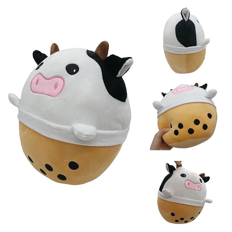 Cute And Cuddly Pearl Milk Tea Cow Plush Toy And Pillow