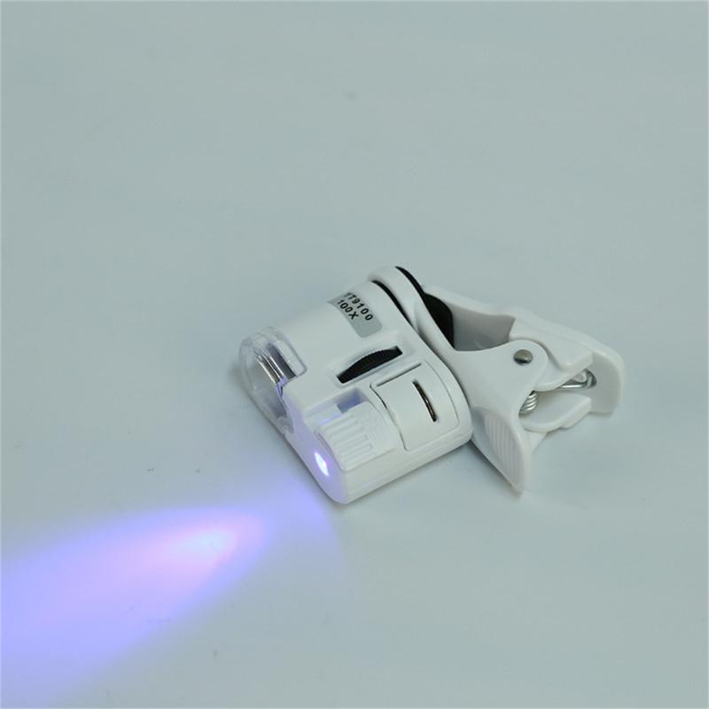 Easy Carry Mobile Phone Microscope Magnifier with LED Handheld Microscope Lens Easy Carrying for Universal Smartphones