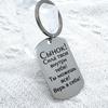 Creative Minimalist Keychain Spanish Key Pendant Metal Stainless Steel Laser Key Ring Stainless Steel Keychain for Backpack Bag Pendant