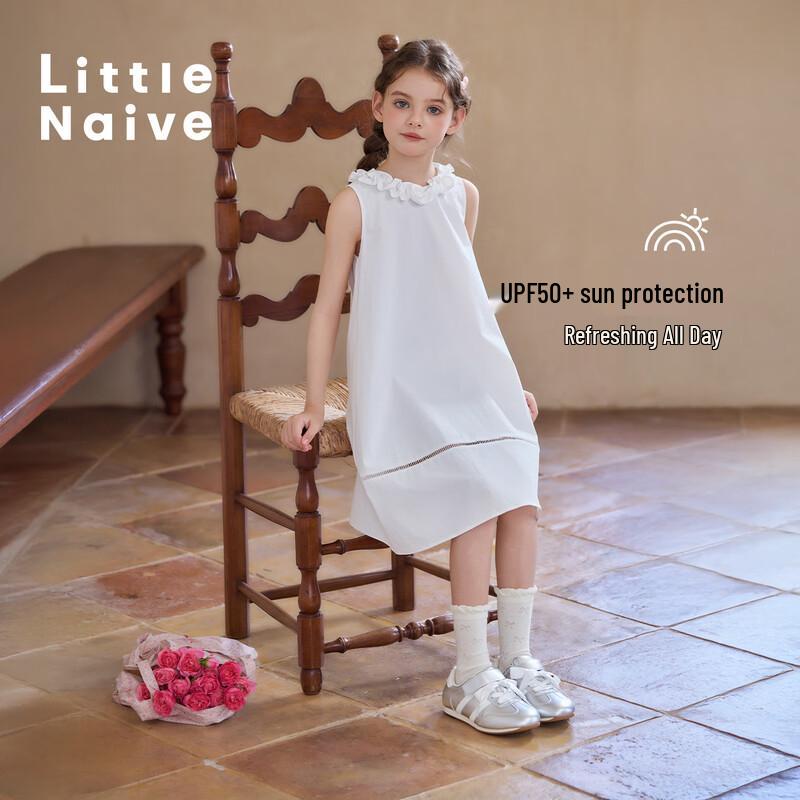 Little Naive Girls  3D Floral Sleeveless A-Line Dress 160