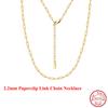 Effie Queen Paperclip Necklace 925 Sterling Silver Paper Clip Short Choker Chain Sexy Summer Ladies Hip Hop Jewelry Gift SC83