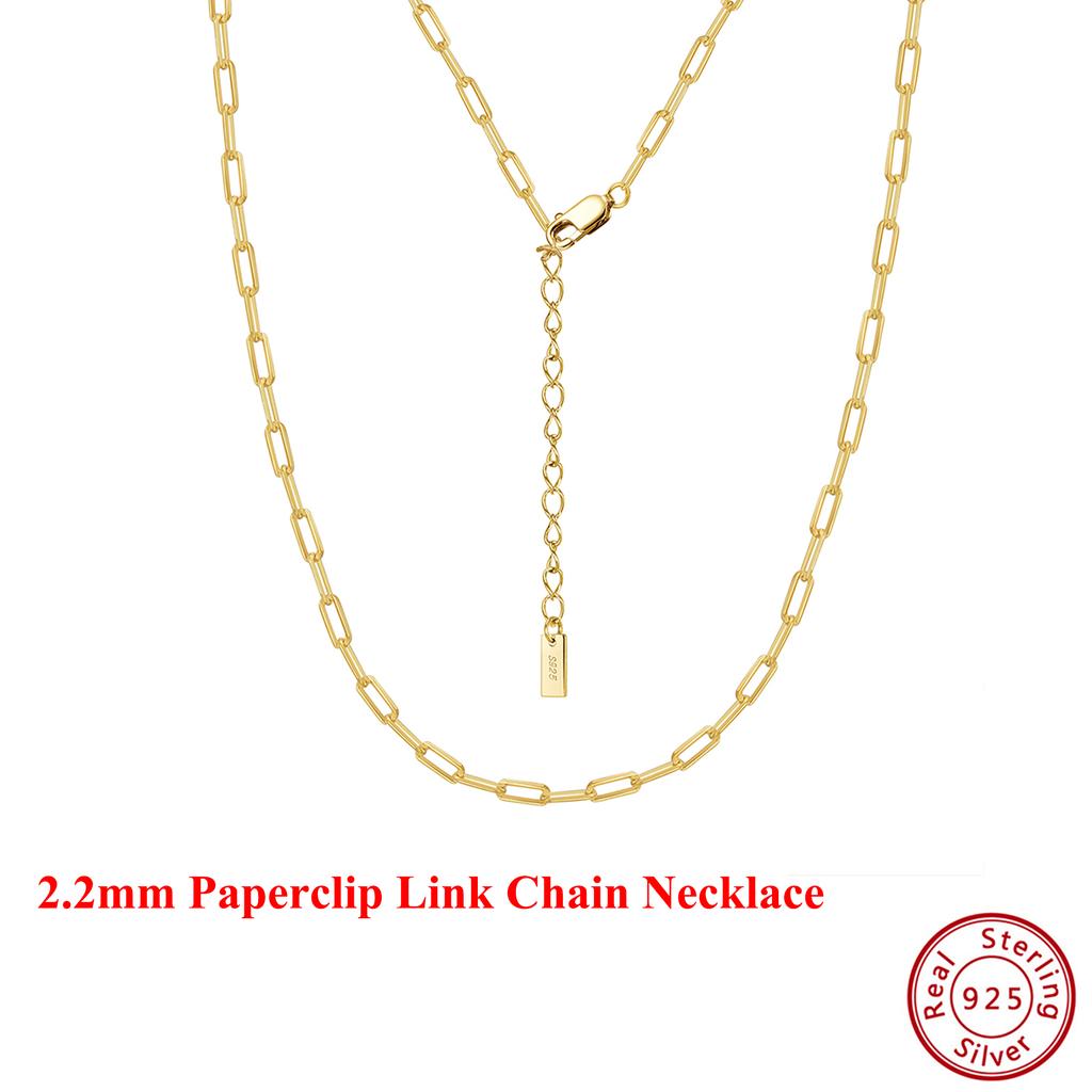 Effie Queen Paperclip Necklace 925 Sterling Silver Paper Clip Short Choker Chain Sexy Summer Ladies Hip Hop Jewelry Gift SC83