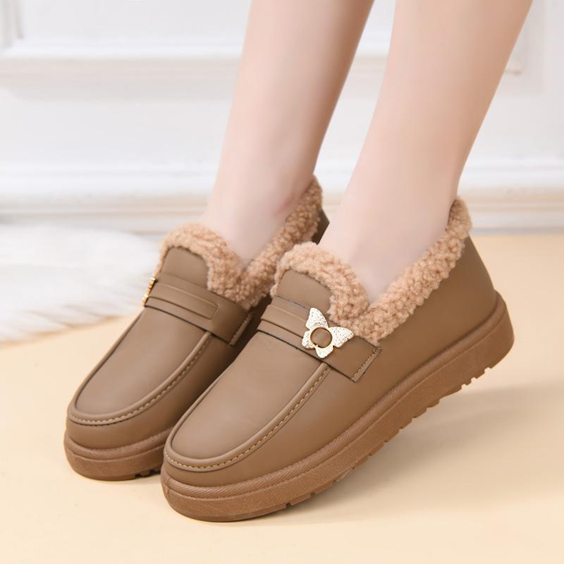 New Waterproof Cotton Boots, Women's Fleece Thickened Warm Snow Boots, Fashionable Casual Shoes