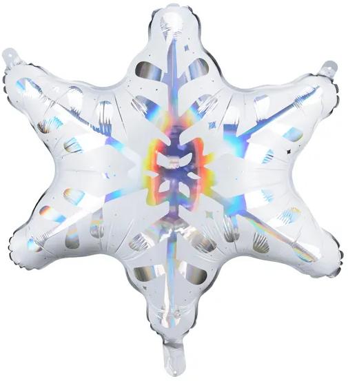 Balon Foliowy Śnieżynka  64X66 Cm  Holograficzny