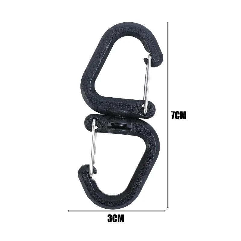 Outdoor 360-degree Rotating Hook, Camping Double-head Backpack Hook, Portable S-hook, Multi-functional Mini Climbing Hook
