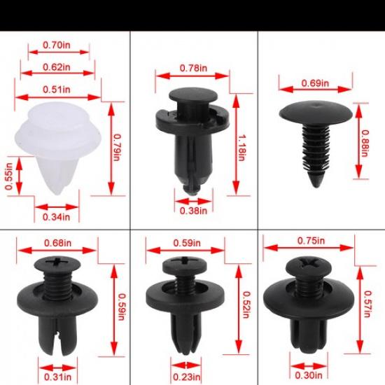 Clip Fender Trim Car Auto Push Pin Rivet Bumper Door Panel Retainer Fastener Kit