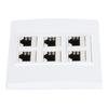 Cat 6 Ethernet Wall Plate 6 Port Female to Female Detachable Cat6 Keystone Jack Wall Plate for Work Home