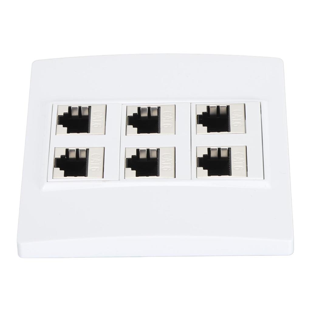 Cat 6 Ethernet Wall Plate 6 Port Female To Female Detachable Cat6 Keystone Jack Wall Plate for Work Home