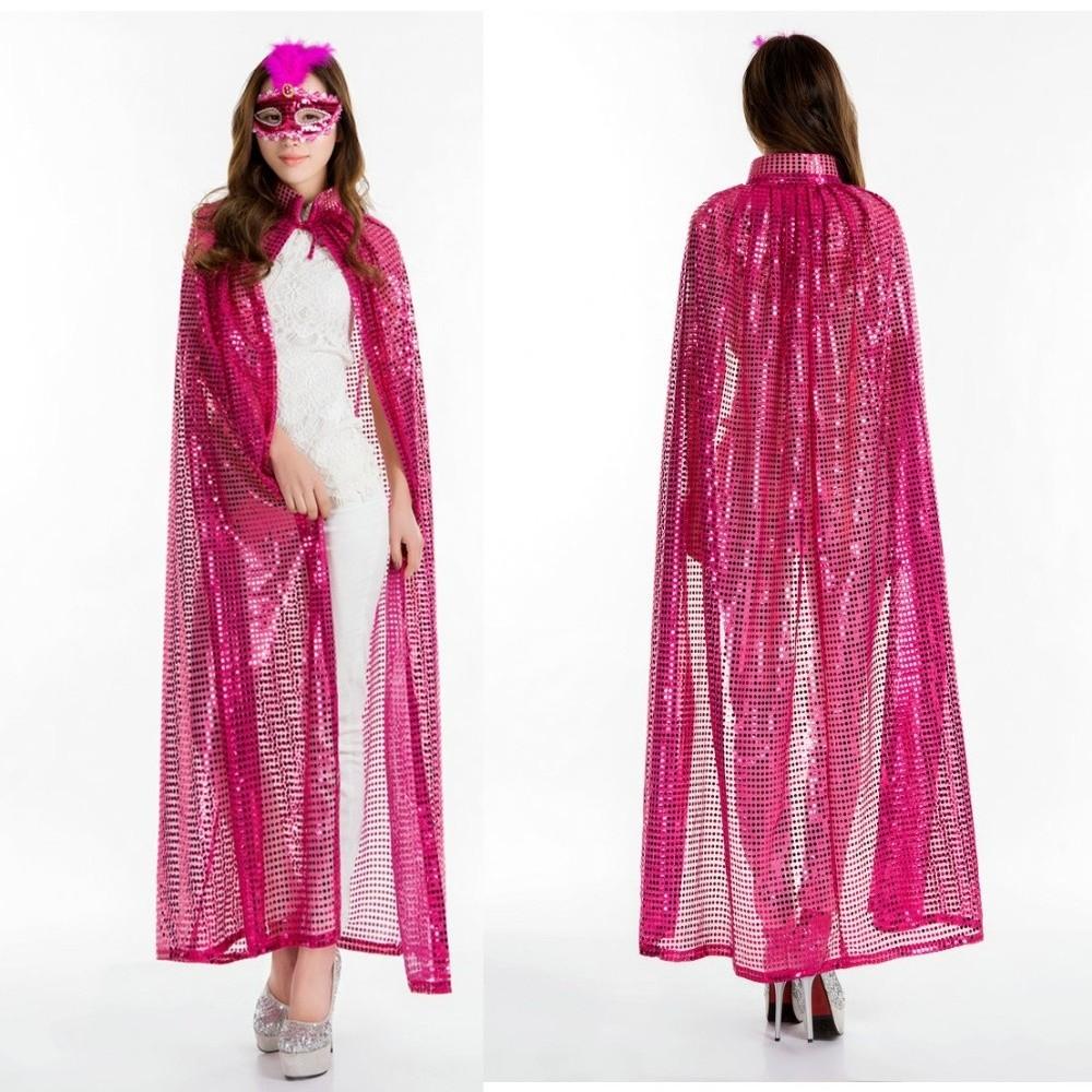 Fantasy Halloween Cosplay Robe Vintage Shiny Cloak New Shiny Sequin Cape Women