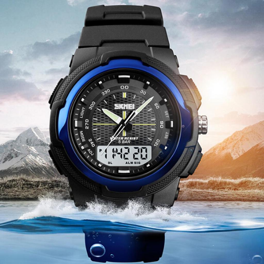 round dial digital watch