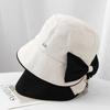 Nouveau chapeau de bassin polyvalent début d'automne pour femme à petit bord défilé de mode protection du visage petit nœud protection du visage chapeau de pêcheur