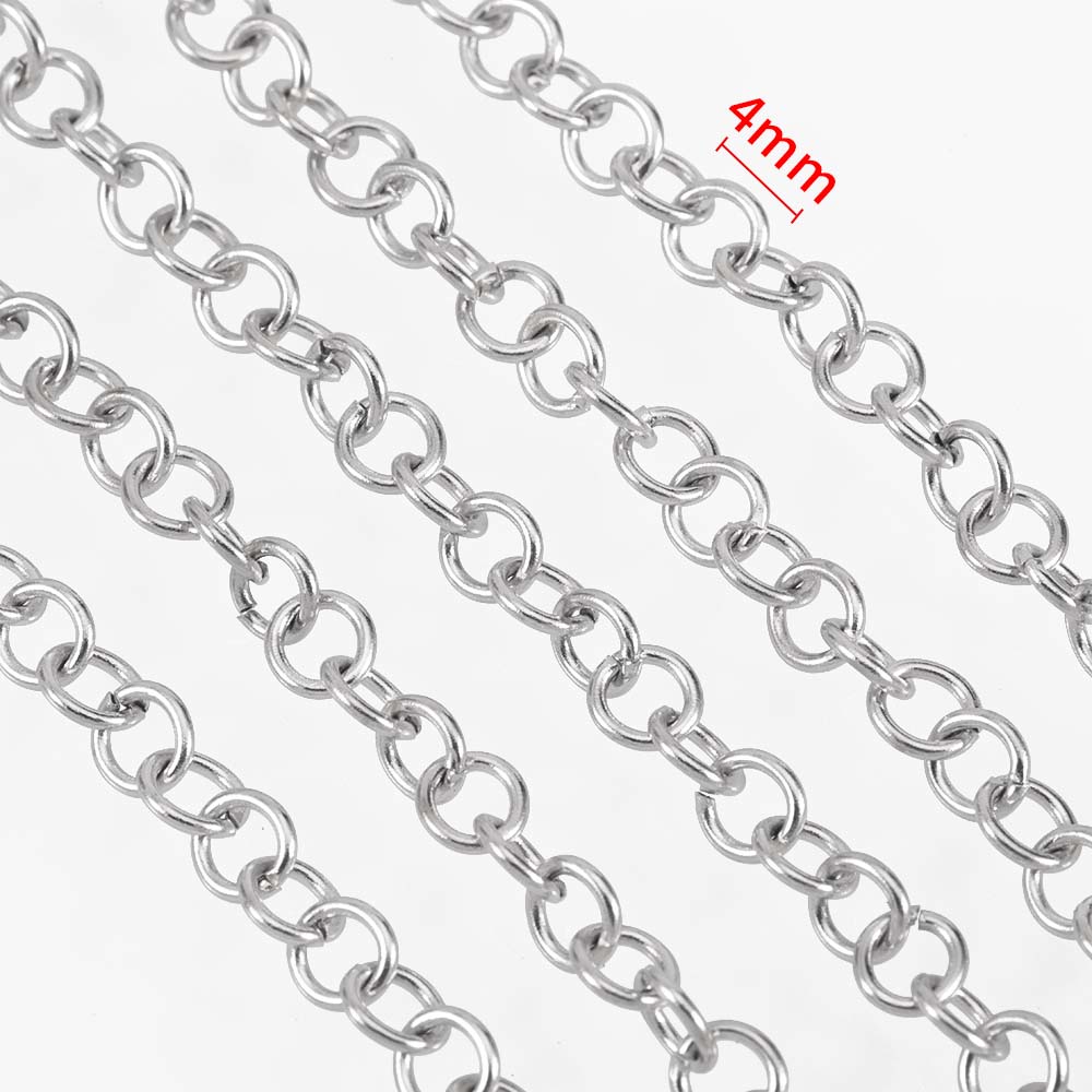 1Meter Stainless Steel Gold Plated 2mm Thin Chain Crossing Oval Necklaces Chain DIY Handmade Bracelets Material Jewelry Findings