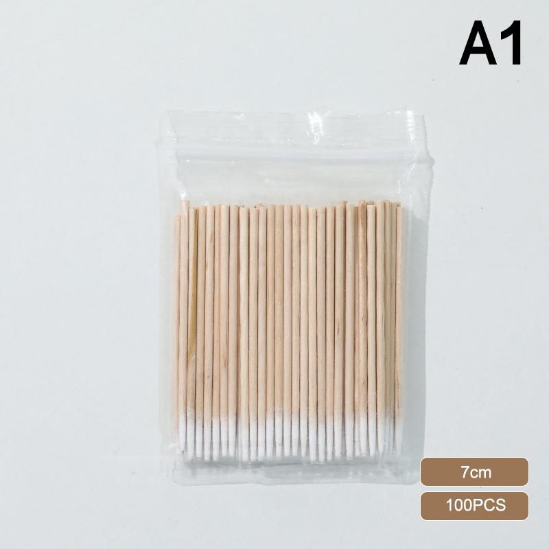 100Pcs Micro Wood Cotton Swab Eyelash Extension Tools Tatoo Microblading Cleaning Wooden Sticks Cosmetic Cotton Brush Buds Tip