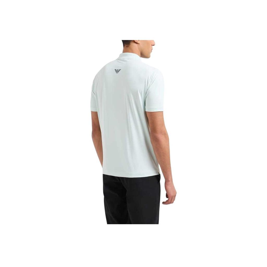 Emporio Armani EA7 Solid Color Letter Print Short Sleeve Polo Shirt Men Tops Light-Green 7M000192-AF13536-U9060