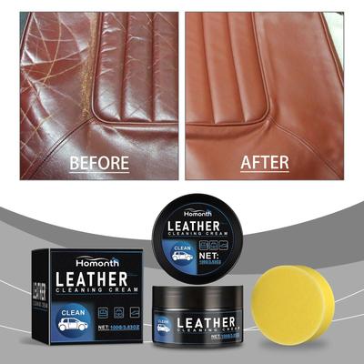 Homonth Car Leather Care Cream Car Interior Seat Leather Protection Renovation Shine Care Cream