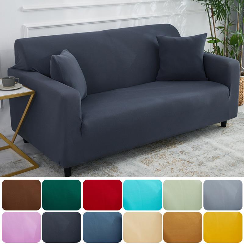 Elastic Solid Color Sofa Covers for Living Room Spandex All-inclusive Couch Cover Sectional Sofa Cover Stretch Furniture Protect