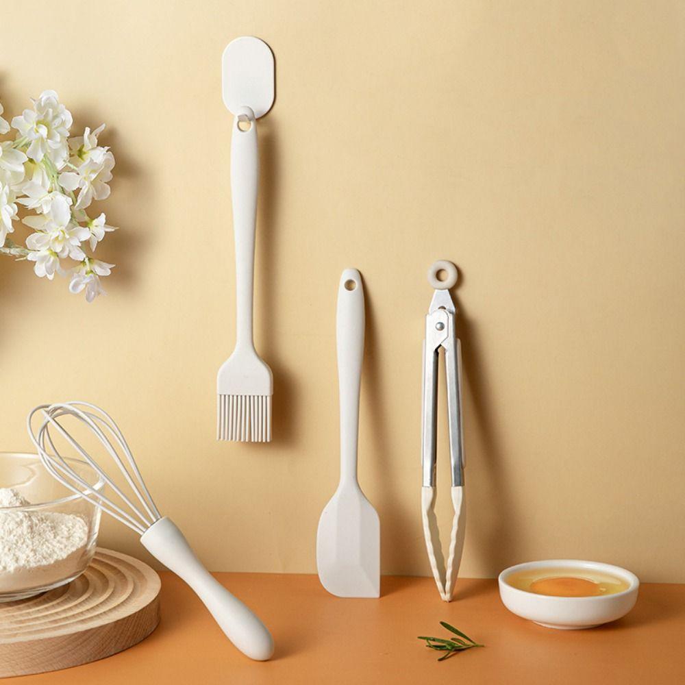 4/6pcs Beige Cookware Set Non-stick Baking Tool Set Scraper Cooking Utensils Set  Kitchen Tools