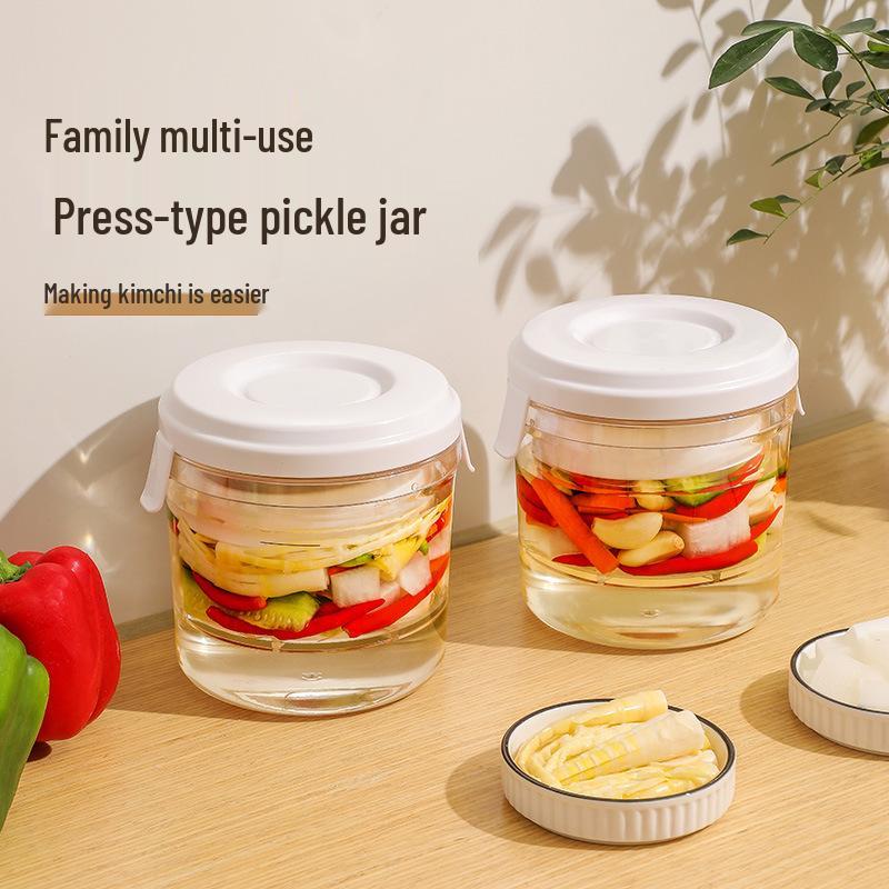 Airtight Plastic Pickle Jar - Food-Grade Kimchi & Vegetable Container