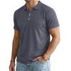 Men’s Short Sleeve Polo Shirt with Turn Down Collar Button Front and Chest Pocket for Outdoor and Casual Wear