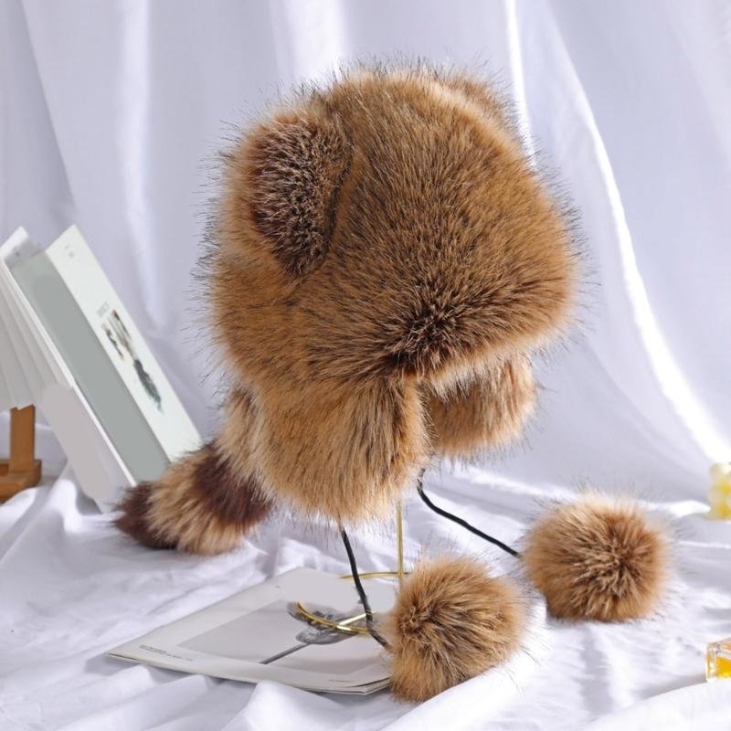 Keep Warm Parent Kids Plush Hat Winter Mongolian Hat for Outdoor Cycling Skiing