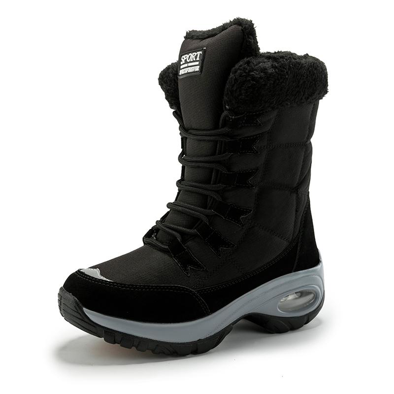 Women Plush Cotton Shoes Air Cushion Snow Boots Fashion High-top Platform Shoes Winter Warm Outdoor Boots