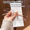 Elegant Ladies Oval Presbyopia Eyeglasses Metal Frame Pearl Hinge Design Anti Blue Light Reading Glasses Lightweight 0 To +4.0