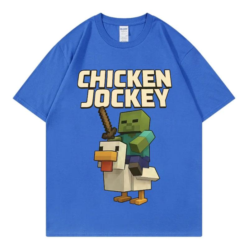 Chicken Jockey Game Cartoon Graphic T Shirt High Quality Fashion Short Sleeve Tshirt Men Women Casual Oversized Cotton Tshirts