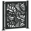 Black Garden Gate 105X106 Cm Steel Wave Pattern