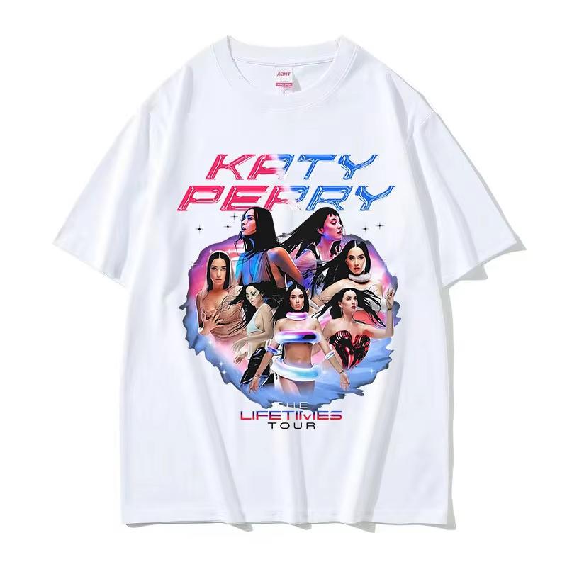 Katy Perry The Lifetimes Tour 2025 Graphic T Shirts Men Women Vintage Fashion High Quality T-shirt Aesthetic Short Sleeve Tshirt