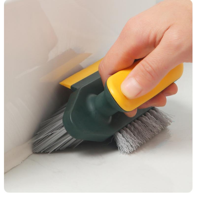 Triple-Sided Floor Brush Deep Cleaning Tool for Bathrooms and  Toilets Power Scrape Bristles for Tight Grooves and Gaps