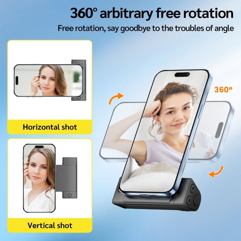 Magnetischer Handyhalter Mit Kabelloser Ladefunktion Und Bluetooth-kompatiblen Fernbedienungen Für Stabile Freihand-Aufnahmen