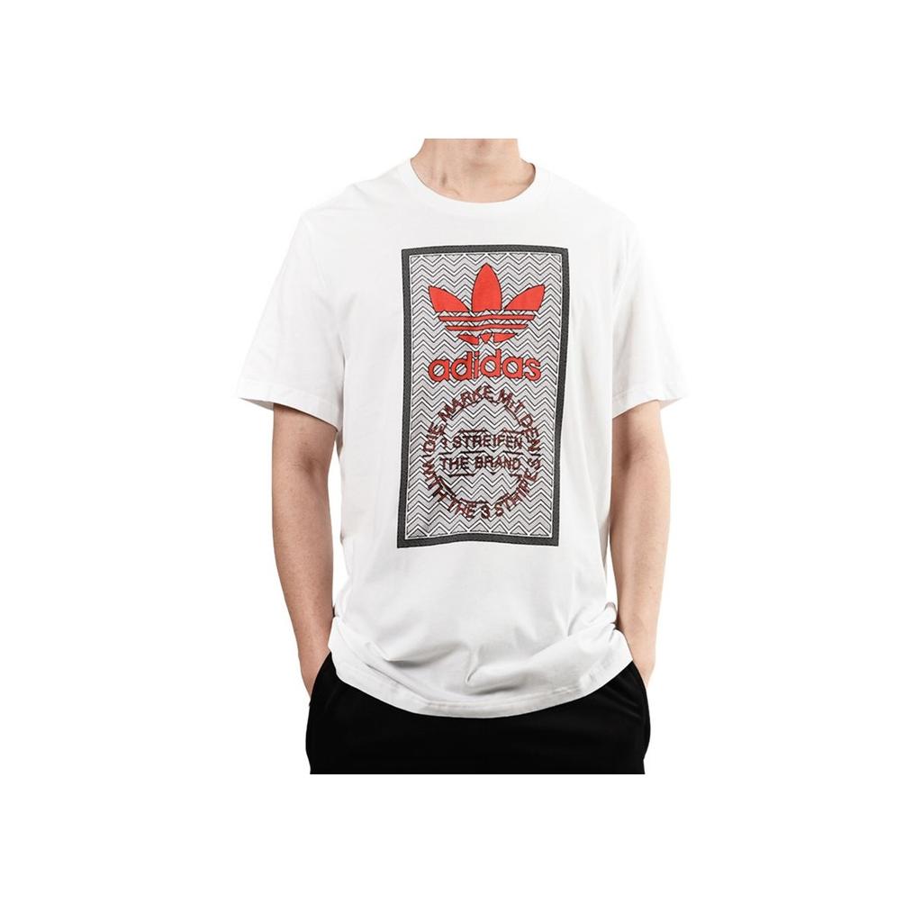 adidas Originals Logo Casual Sports Comfortable Short Sleeve T-Shirt Men Tops White BQ3147