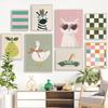 Safari Nursery Decor Poster Kids Room Prints Wall Art Baby Animal Cat Goose Giraffe Murals Playroom Bedroom Decoration
