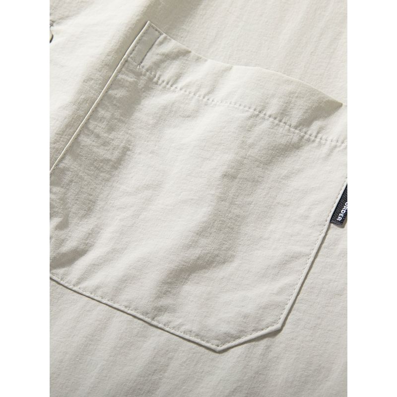 Functional Style Short-Sleeved Men's Summer Lightweight Quick-Drying Elastic Breathable Shirt with Cuban Collar Loose Casual Half-Sleeve Trendy