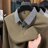 Two-piece T-shirt Shirt Collar for Men with Long Sleeves Layered Spring and Autumn Men's Fashion Base Shirt