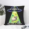 Ufo We Come In Space Alien Pillow Case Soft Pillow Cover For Sofa Home Decoration Vintage Pillowcases