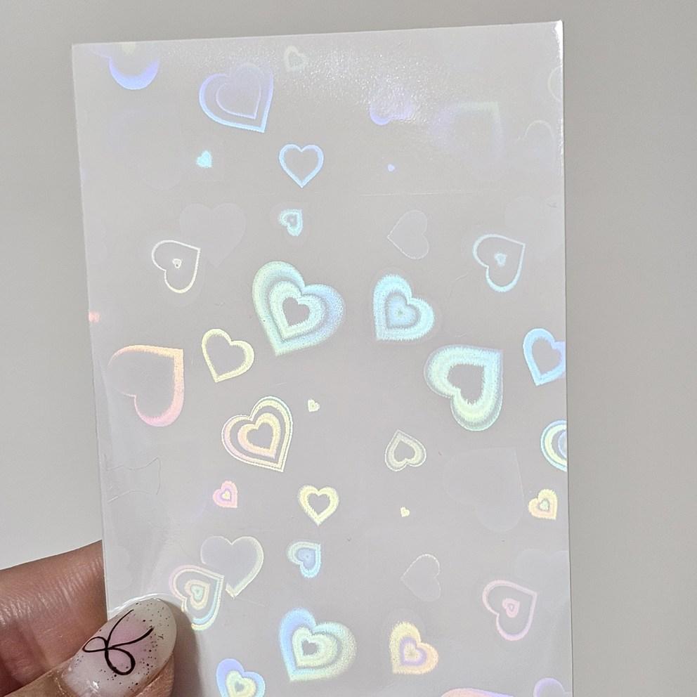 Lifeall Pokasleeve Top Loader Poka Heart Hologram Card Sleeves, White + Black, 100 Sheets