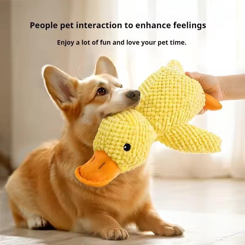 Booteely Dog toy plush companion sleeping duck bite resistant teeth grinding sound relief duck sound toy