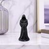 3D Printed Hooded Robe Ornament, Matte Black Faceless Monk Figurine, Gothic Style Sculpture, for Halloween Indoor Outdoor Decor