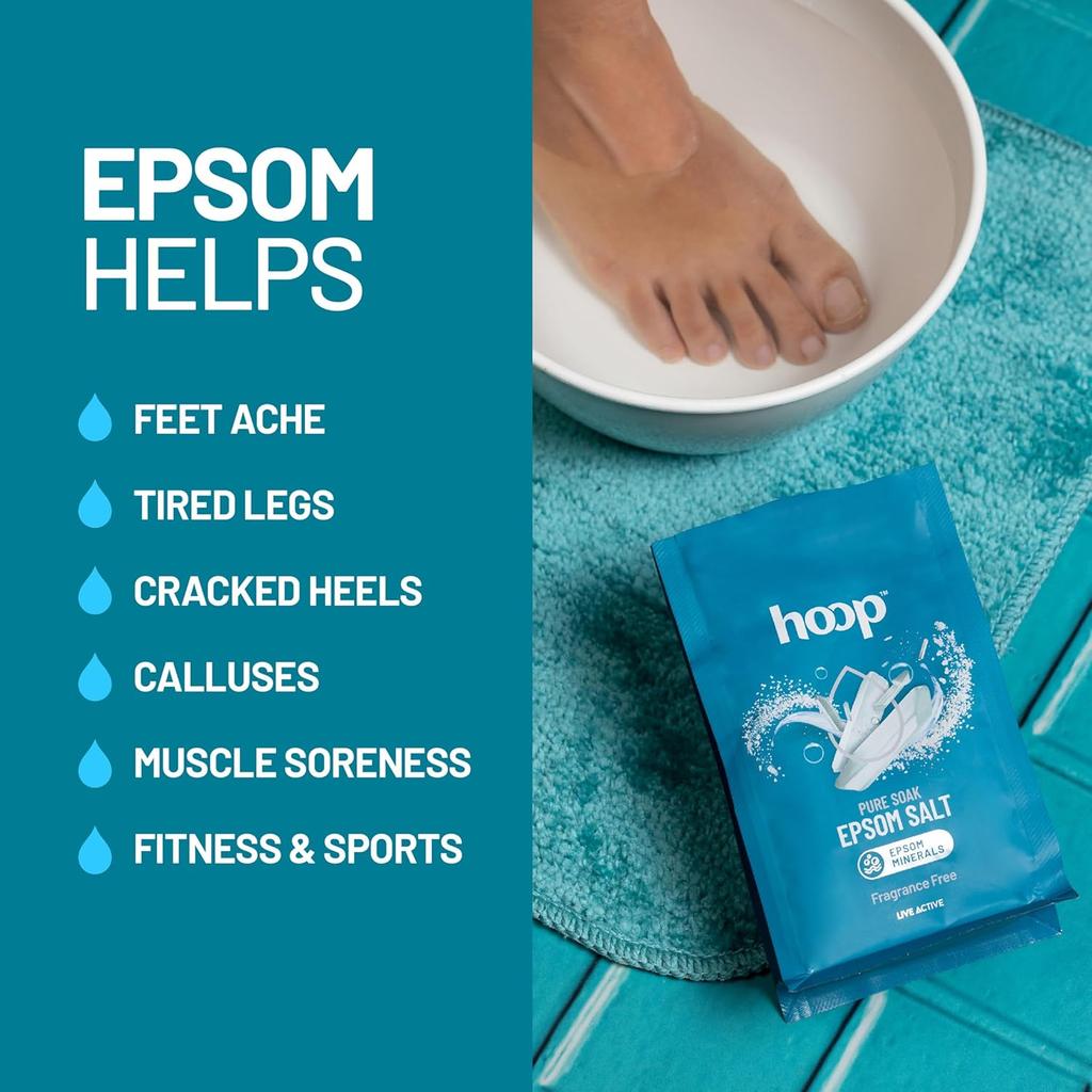 Hoop Epsom Salt Fragrance Free 400 g Pure Magnesium Sulphate Foot Soak Relaxing Bath Muscle Relief