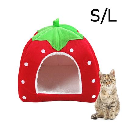 Kennel Doggy Tent Strawberry Pet Bed Washable Cat House Small and Medium Pet