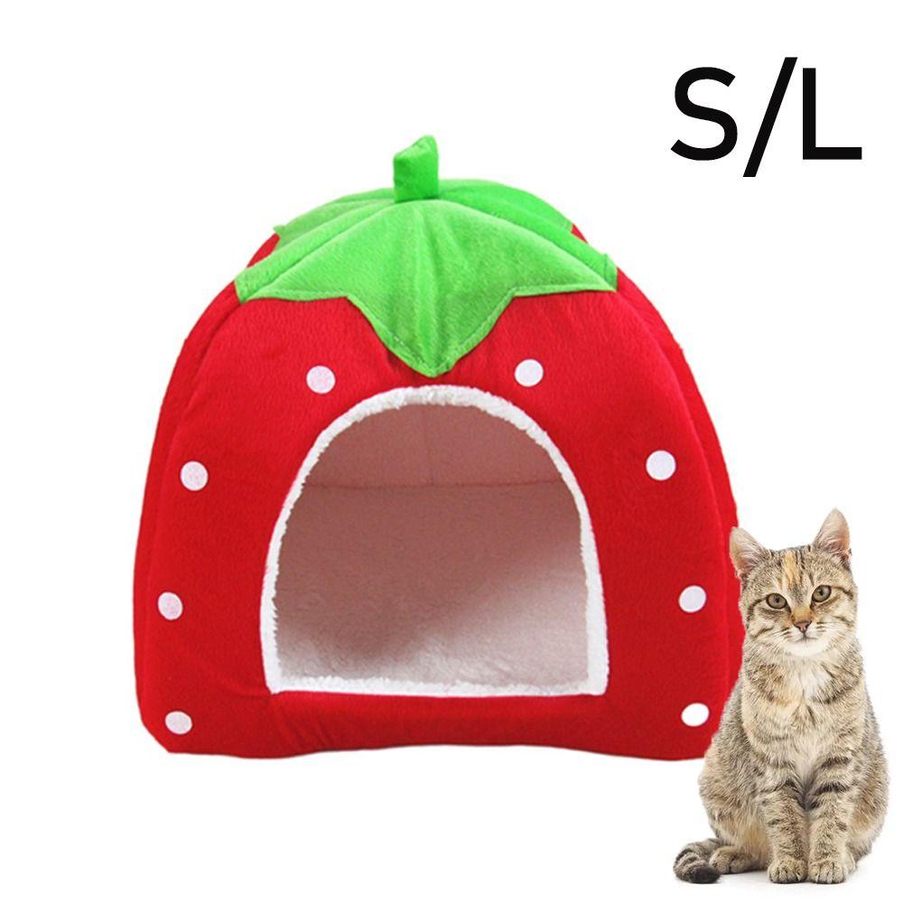 With Cushion Doggy Tent Strawberry Pet Bed Thicken Winter Pet House  Small and Medium Pet