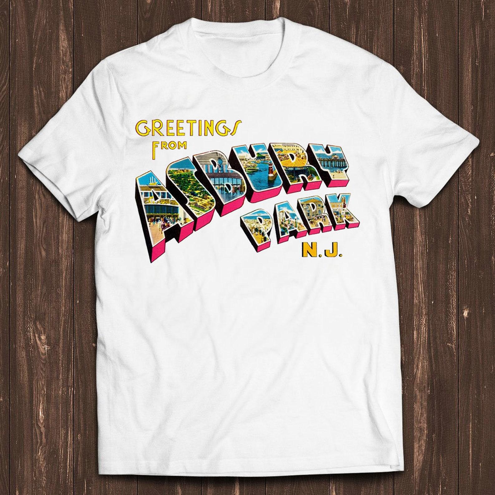 Greetings From Asbury Park NJ 70s Rock Funny Gamer Meme Music Gift Tee T Shirt C549 S