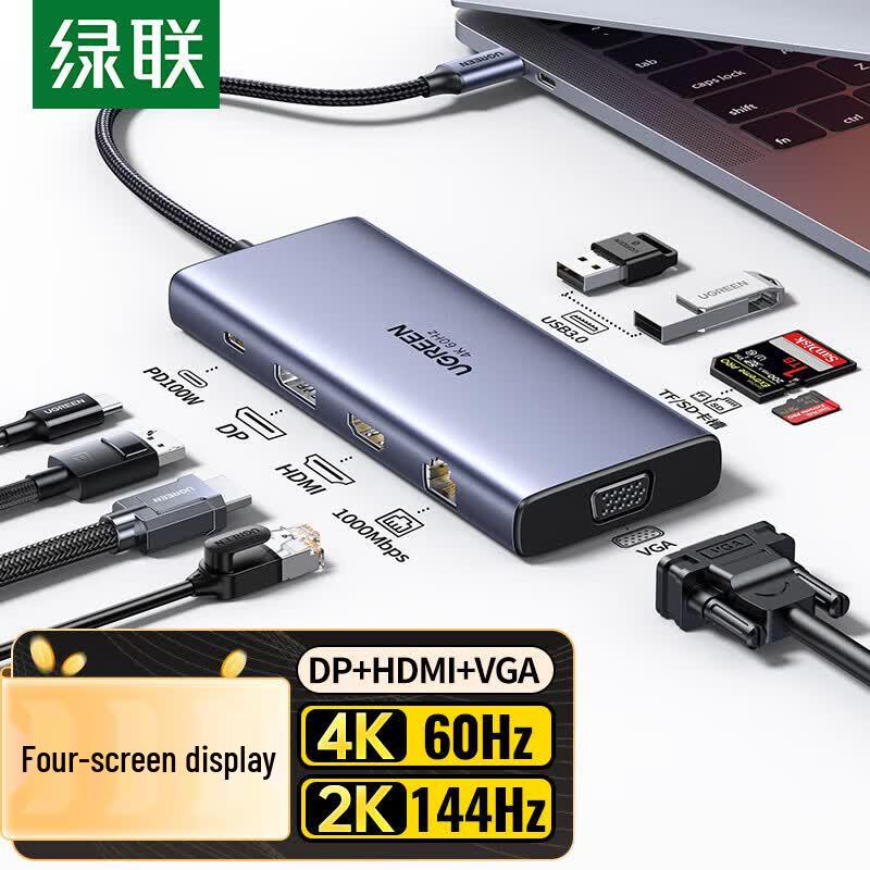 UGREEN Type-C 9-in-1 Quad-Display Docking Station with Ethernet